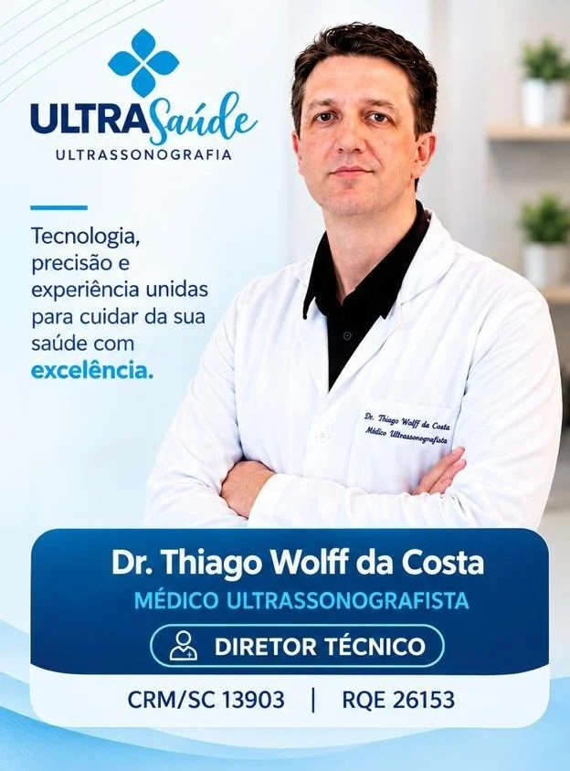 Dr. Thiago Wolff da Costa, médico ultrassonografista e diretor técnico da Ultra Saúde